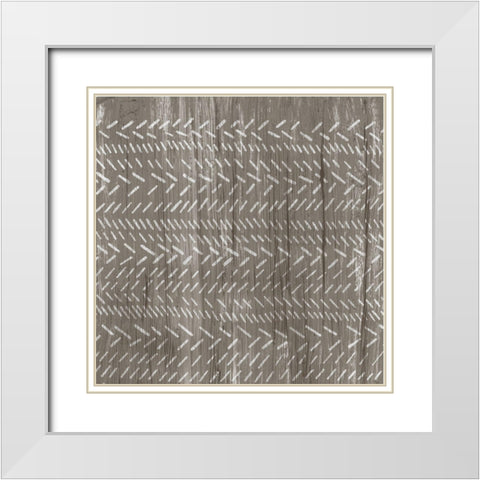 2-UP Weathered Wood Patterns II White Modern Wood Framed Art Print with Double Matting by Vess, June Erica
