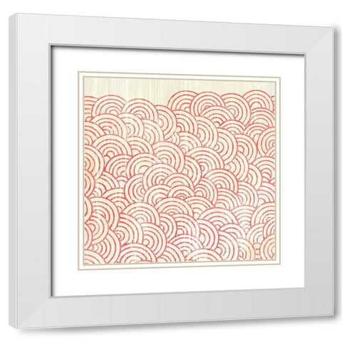 Weathered Patterns in Red I White Modern Wood Framed Art Print with Double Matting by Vess, June Erica