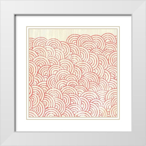 Weathered Patterns in Red I White Modern Wood Framed Art Print with Double Matting by Vess, June Erica