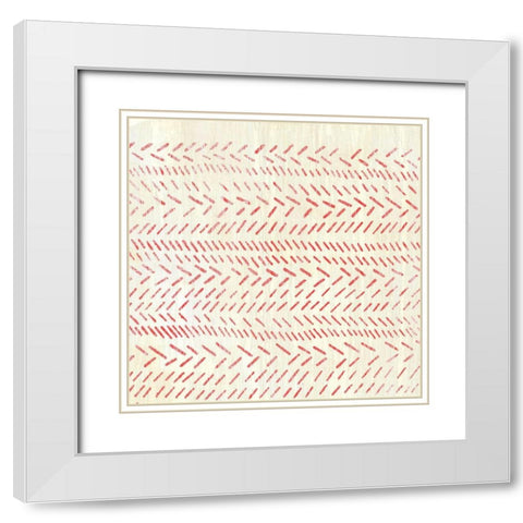 Weathered Patterns in Red II White Modern Wood Framed Art Print with Double Matting by Vess, June Erica