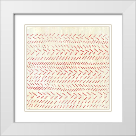 Weathered Patterns in Red II White Modern Wood Framed Art Print with Double Matting by Vess, June Erica