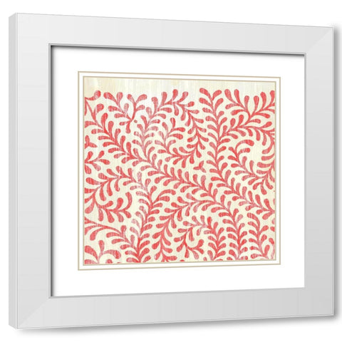 Weathered Patterns in Red III White Modern Wood Framed Art Print with Double Matting by Vess, June Erica