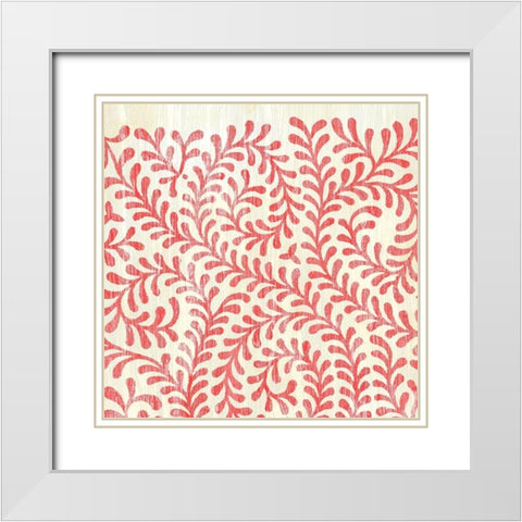 Weathered Patterns in Red III White Modern Wood Framed Art Print with Double Matting by Vess, June Erica
