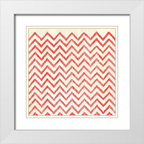 Weathered Patterns in Red IV White Modern Wood Framed Art Print with Double Matting by Vess, June Erica