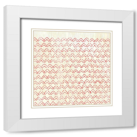 Weathered Patterns in Red VI White Modern Wood Framed Art Print with Double Matting by Vess, June Erica