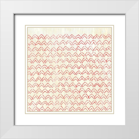 Weathered Patterns in Red VI White Modern Wood Framed Art Print with Double Matting by Vess, June Erica
