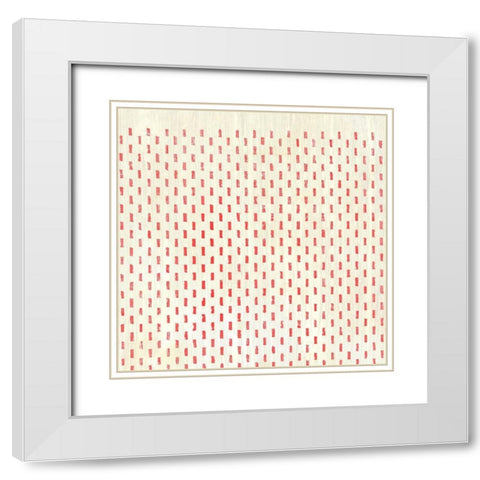 Weathered Patterns in Red VIII White Modern Wood Framed Art Print with Double Matting by Vess, June Erica