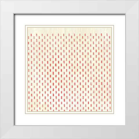 Weathered Patterns in Red VIII White Modern Wood Framed Art Print with Double Matting by Vess, June Erica