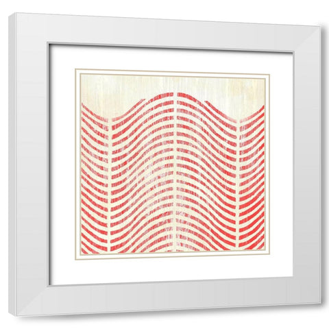 Weathered Patterns in Red X White Modern Wood Framed Art Print with Double Matting by Vess, June Erica