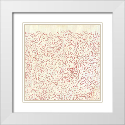 Weathered Patterns in Red XI White Modern Wood Framed Art Print with Double Matting by Vess, June Erica