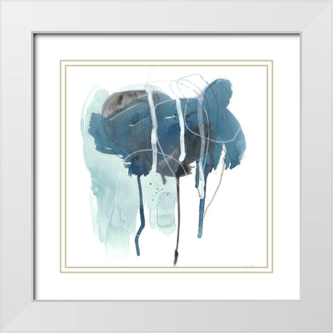 Incidental Indigo II White Modern Wood Framed Art Print with Double Matting by Vess, June Erica