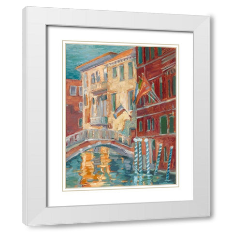 Sunset on the Canal I White Modern Wood Framed Art Print with Double Matting by Harper, Ethan