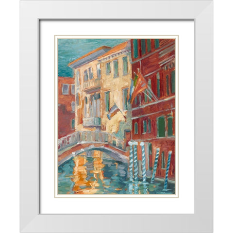Sunset on the Canal I White Modern Wood Framed Art Print with Double Matting by Harper, Ethan