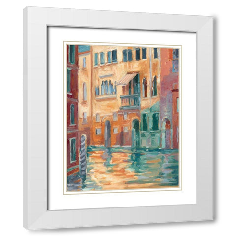 Sunset on the Canal II White Modern Wood Framed Art Print with Double Matting by Harper, Ethan