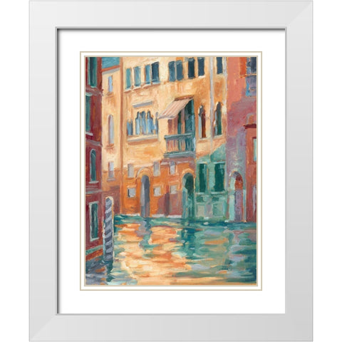 Sunset on the Canal II White Modern Wood Framed Art Print with Double Matting by Harper, Ethan