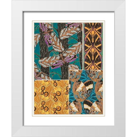 Decorative Butterflies I White Modern Wood Framed Art Print with Double Matting by Seguy, Eugene