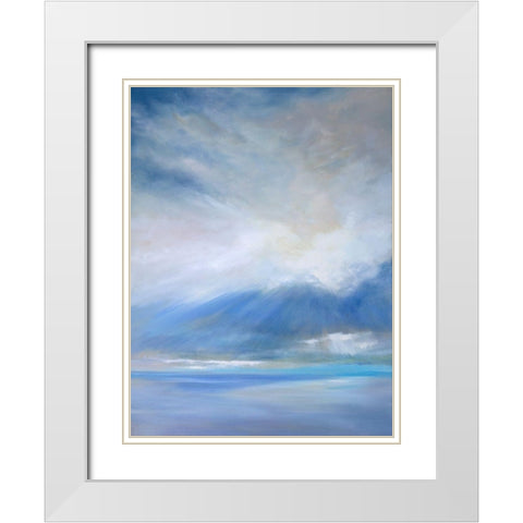 Heavenly Light Triptych II White Modern Wood Framed Art Print with Double Matting by Finch, Sheila