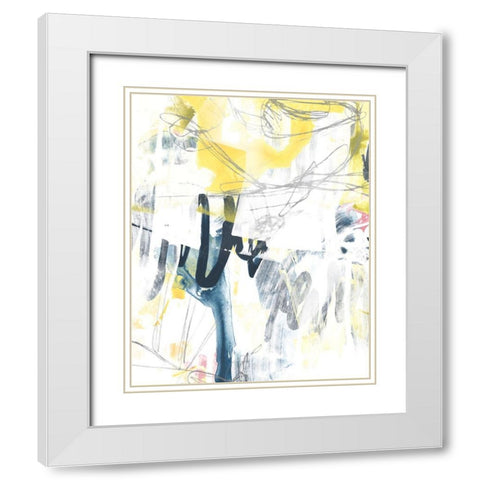 Lyrical Graffiti II White Modern Wood Framed Art Print with Double Matting by Vess, June Erica