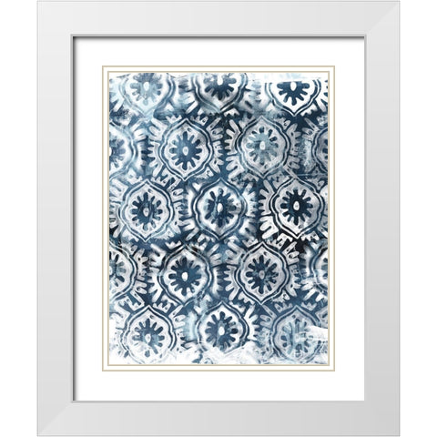 Indigo Extraction I White Modern Wood Framed Art Print with Double Matting by Vess, June Erica