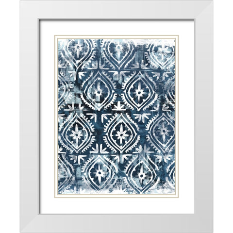 Indigo Extraction IV White Modern Wood Framed Art Print with Double Matting by Vess, June Erica