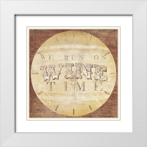 Beverage OClock IV White Modern Wood Framed Art Print with Double Matting by Vess, June Erica