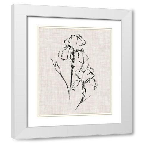 Floral Ink Study II White Modern Wood Framed Art Print with Double Matting by Harper, Ethan
