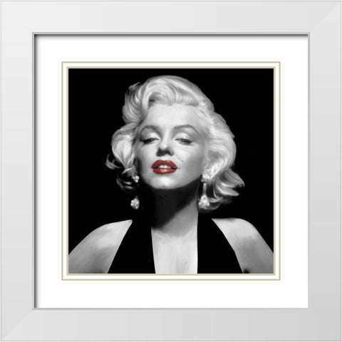 Halter Top Marilyn Red Lips White Modern Wood Framed Art Print with Double Matting by Consani, Chris