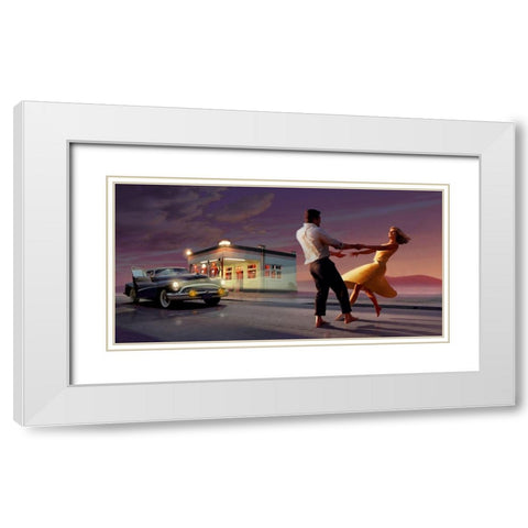 Night Dance White Modern Wood Framed Art Print with Double Matting by Consani, Chris