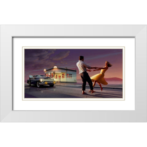 Night Dance White Modern Wood Framed Art Print with Double Matting by Consani, Chris