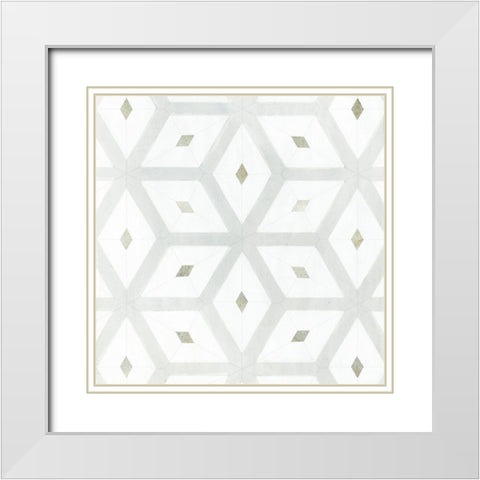 Seaglass Tiles II White Modern Wood Framed Art Print with Double Matting by Borges, Victoria