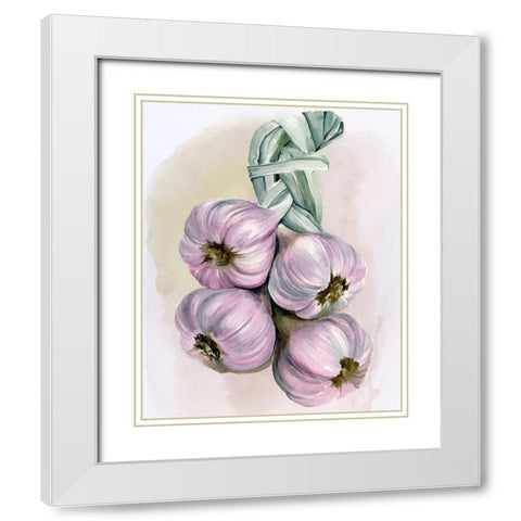 Garlic Braid I White Modern Wood Framed Art Print with Double Matting by Parker, Jennifer Paxton