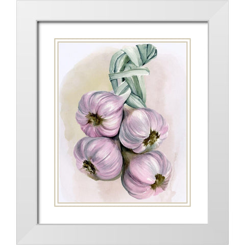 Garlic Braid I White Modern Wood Framed Art Print with Double Matting by Parker, Jennifer Paxton
