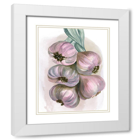 Garlic Braid II White Modern Wood Framed Art Print with Double Matting by Parker, Jennifer Paxton