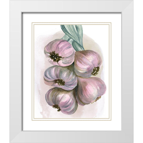 Garlic Braid II White Modern Wood Framed Art Print with Double Matting by Parker, Jennifer Paxton