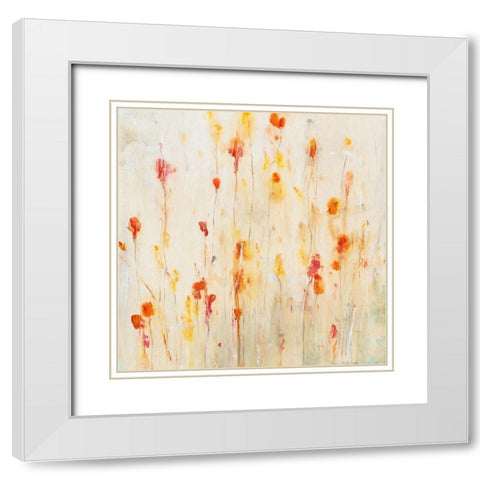 Fleeting Flowers II White Modern Wood Framed Art Print with Double Matting by OToole, Tim