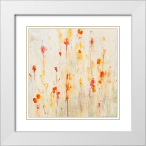 Fleeting Flowers II White Modern Wood Framed Art Print with Double Matting by OToole, Tim