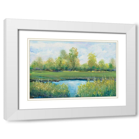 Tranquil Park II White Modern Wood Framed Art Print with Double Matting by OToole, Tim