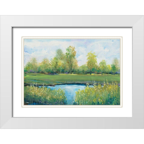 Tranquil Park II White Modern Wood Framed Art Print with Double Matting by OToole, Tim