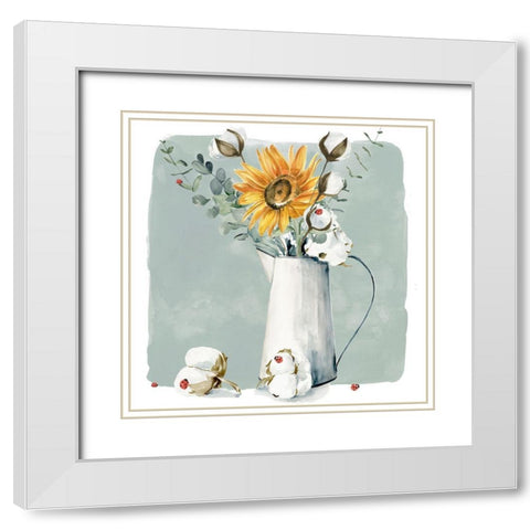 Cotton Bouquet I White Modern Wood Framed Art Print with Double Matting by Parker, Jennifer Paxton