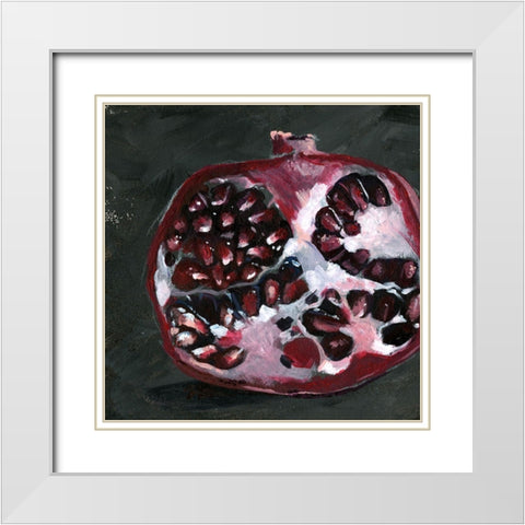 Pomegranate Study on Black I White Modern Wood Framed Art Print with Double Matting by Parker, Jennifer Paxton