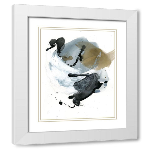 Raku Abstract I White Modern Wood Framed Art Print with Double Matting by Parker, Jennifer Paxton
