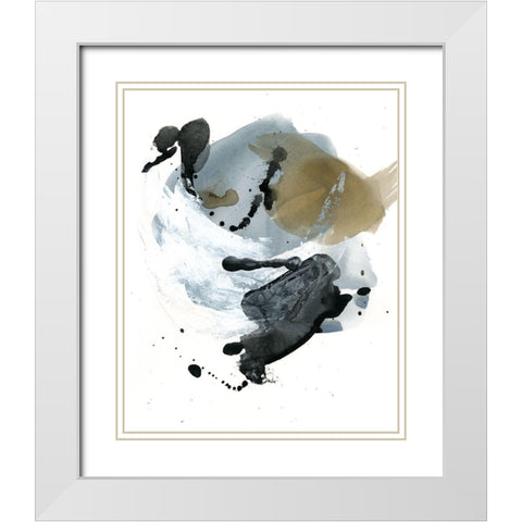 Raku Abstract I White Modern Wood Framed Art Print with Double Matting by Parker, Jennifer Paxton