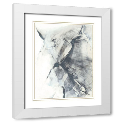 Marbled Grey I White Modern Wood Framed Art Print with Double Matting by Harper, Ethan