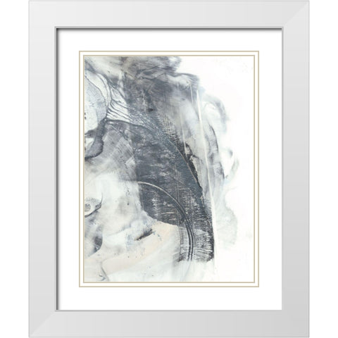 Marbled Grey II White Modern Wood Framed Art Print with Double Matting by Harper, Ethan