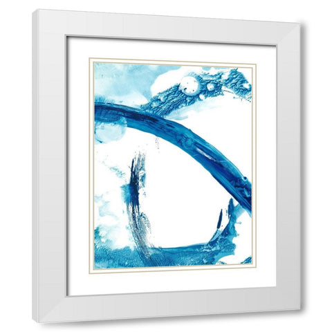 Aqua Ring I White Modern Wood Framed Art Print with Double Matting by Harper, Ethan