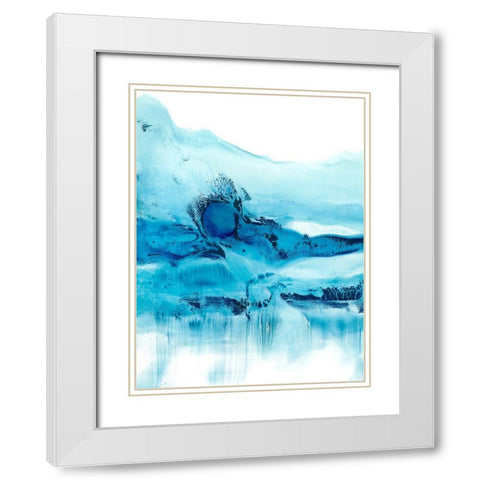 Blue Currents II White Modern Wood Framed Art Print with Double Matting by Harper, Ethan