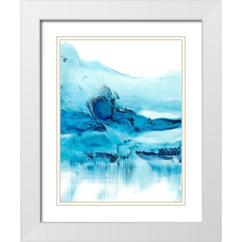 Blue Currents II White Modern Wood Framed Art Print with Double Matting by Harper, Ethan