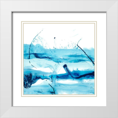 Blue Currents III White Modern Wood Framed Art Print with Double Matting by Harper, Ethan