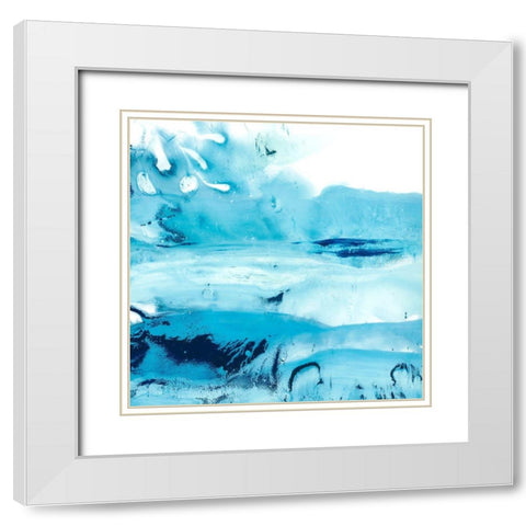 Blue Currents IV White Modern Wood Framed Art Print with Double Matting by Harper, Ethan