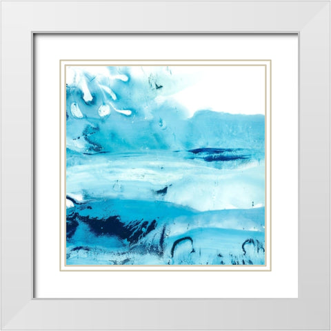 Blue Currents IV White Modern Wood Framed Art Print with Double Matting by Harper, Ethan